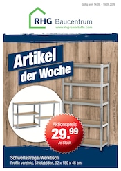 Regal im RHG Baucentrum Prospekt in Plauen Aktueller RHG Baucentrum Prospekt mit Regal, "Artikel der Woche", Seite 1