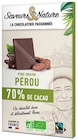Tablette 70% pérou - SAVEURS & NATURE - NaturéO à Malakoff Tablette 70% pérou - SAVEURS & NATURE en promo chez NaturéO Malakoff à 3,75 €