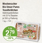 Bio Unser Pures Toastbrötchen von Mestemacher im aktuellen V-Markt Prospekt für 2,79 €