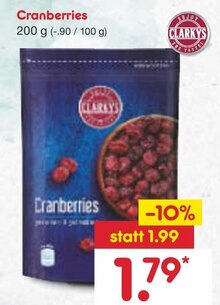 Cranberries bei Netto Marken-Discount in Mönchengladbach Cranberries im Angebot bei Netto Marken-Discount Mönchengladbach für 1,79 €