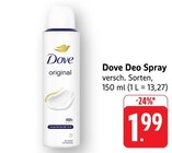 Dove Deo Spray Angebote von Dove bei E center Stuttgart für 1,99 €