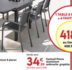 Maxi Bazar Sainte-Maxime - Promo Fauteuil Piazza aluminium anthracite graphite Promo Fauteuil Piazza aluminium anthracite graphite à 34,99 € dans le catalogue Maxi Bazar à Sainte-Maxime