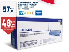 Cartouche Imprimante dans le catalogue Bureau Vallée CARTOUCHE LASER BROTHER TN2320 à 57,98 € en promo chez Bureau Vallée
