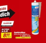 Sanitärsilikon von toom für 8,49 € bei toom Baumarkt im Angebot Sanitärsilikon von toom im aktuellen toom Baumarkt Prospekt