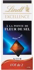 Tablette Excellence Noir Fleur de Sel - LINDT en promo chez Intermarché Super Arles à 2,22 €