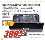 Geschirrspüler Angebote von ORANIER bei Möbel AS Ettlingen für 399,95 €