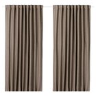 Aktuelles 2 Gardinenschals (abdunk.) dunkel graubeige/mit Gardinenband 145x300 cm Angebot bei IKEA in Wuppertal ab 50,99 €