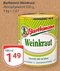 Weinkraut im Angebot bei GLOBUS in Rüsselsheim Weinkraut Angebote von Barthmann bei GLOBUS Rüsselsheim für 1,49 €