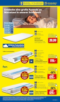 Matratze im aktuellen Lidl Prospekt (Hagen (Stadt der FernUniversität)) Matratze im Lidl Prospekt "LIDL LOHNT SICH" mit 69 Seiten (Hagen (Stadt der FernUniversität))
