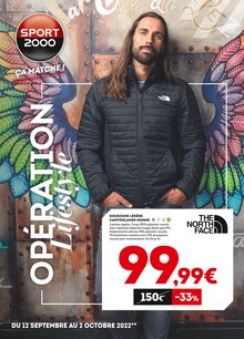 Catalogue Sport 2000, 12/09/2022 - 02/10/2022, Opération Lifestyle, 2 pages Prospectus Sport 2000 en cours, "Opération Lifestyle", 2 pages