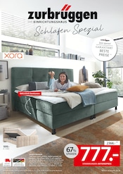 Boxspringbett im Zurbrüggen Prospekt in Bielefeld Aktueller Zurbrüggen Prospekt mit Boxspringbett, "Schlafen Spezial!", Seite 1