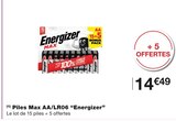 Piles Max AA/LR06 - Energizer en promo chez Monoprix Neuilly-sur-Seine à 14,49 €