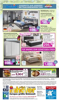 Bett im Möbel Inhofer Prospekt "Günstige Wohntrends" mit 12 Seiten (München)