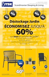 Catalogue Meubles & Décorations Jysk en cours à Aulnoy-lez-Valenciennes et alentours, "Déstockage Jardin ÉCONOMISEZ JUSQU'À 60% sur tous les articles de jardin", 16 pages, 22/07/2025 - 01/09/2025