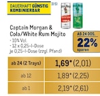 Cola/White Rum Mojito Angebote von Captain Morgan bei Metro Stralsund für 2,61 €