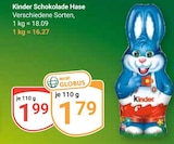 Schokolade Hase im Angebot bei GLOBUS in Ludwigshafen Schokolade Hase Angebote von Kinder bei GLOBUS Ludwigshafen für 1,79 €