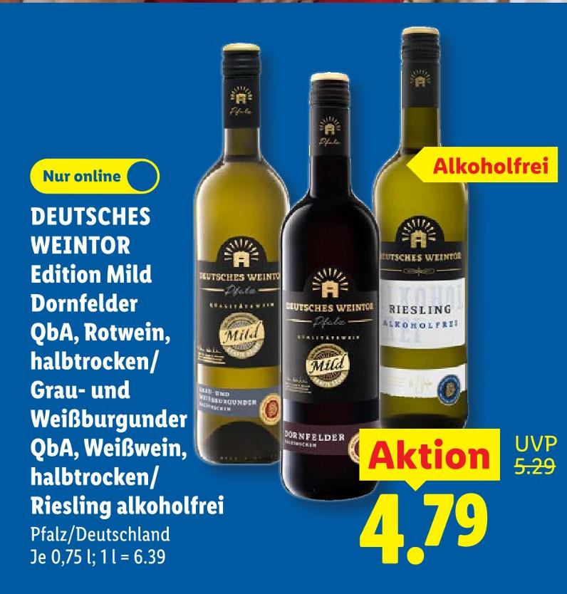 DEUTSCHES WEINTOR Grau- und Weißburgunder QbA, Weißwein, halbtrocken