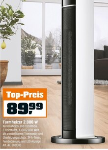 Turmheizer 2.000 W bei OBI in Darmstadt Turmheizer 2.000 W im Angebot bei OBI Darmstadt für 89,99 €