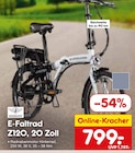 Aktuelle Fahrrad Angebote bei Netto Marken-Discount in Mülheim (Ruhr) Aktuelles E-Faltrad Z120, 20 Zoll Angebot bei Netto Marken-Discount in Mülheim (Ruhr) ab 799,00 €