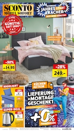 Aktueller Sconto SB Prospekt mit Bett, "SCONTOS JAHRESSTART KRACHER", Seite 1