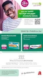 mea - meine apotheke Apotheken Prospekt der aktuellen Woche mit 4 Seiten, gültig von 01.06.2026 bis 30.06.2026, in Leipzig und Umgebung Aktueller mea - meine apotheke Apotheken Prospekt in Leipzig und Umgebung, "Unsere Juni-Angebote" mit 4 Seiten, 01.06.2026 - 30.06.2026