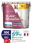 Peinture Blanc Rénovation mat 10 L + 2 L gratuits - V33 en promo chez Mr. Bricolage Tarbes à 69,90 €