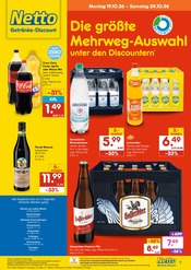 Cola im Netto Marken-Discount Prospekt in Donaueschingen Aktueller Netto Marken-Discount Prospekt mit Cola, "DER ORT, AN DEM DU IMMER AUSGEZEICHNETE PREISE FINDEST.", Seite 1