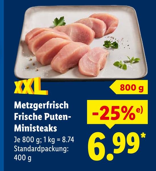 Metzgerfrisch Frische Puten-Ministeaks