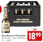 Ulrichsbier Angebote von Berg Brauerei Ulrich Zimmermann bei EDEKA Ulm für 18,99 €