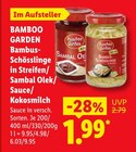 Bambus-Schösslinge in Streifen/ Sambal Olek/ Sauce/ Kokosmilch im Angebot bei Lidl in Cuxhaven Bambus-Schösslinge in Streifen/ Sambal Olek/ Sauce/ Kokosmilch Angebote von Bamboo Garden bei Lidl Cuxhaven für 1,99 €