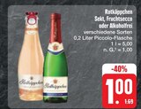 Sekt, Fruchtsecco oder Alkoholfrei im Angebot bei EDEKA in Plauen Sekt, Fruchtsecco oder Alkoholfrei Angebote von Rotkäppchen bei EDEKA Plauen für 1,00 €