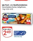 Fischstäbchen oder Backfischstäbchen von Iglo für 2,49 € bei GLOBUS im Angebot Fischstäbchen oder Backfischstäbchen von Iglo im aktuellen GLOBUS Prospekt