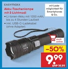 Akku-Taschenlampe mit 3 Lichtmodi von Easymaxx im aktuellen Netto Marken-Discount Prospekt