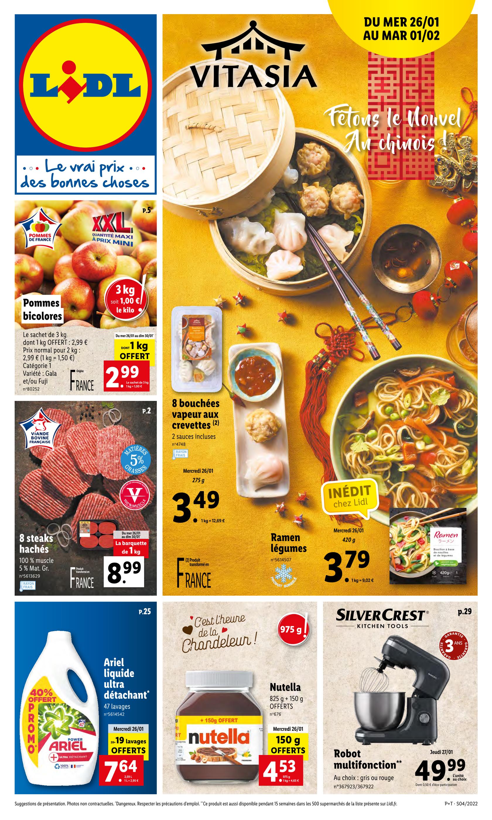 Catalogue Lidl à Boulogne-Billancourt, avec 1 page Prospectus Lidl à Boulogne-Billancourt, "Vitasia", 1 page, 26/01/2022 - 01/02/2022