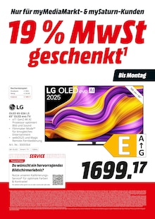 Fernseher im aktuellen MediaMarkt Saturn Prospekt (Heidelberg) Fernseher im MediaMarkt Saturn Prospekt "19 % MwSt geschenkt" mit 22 Seiten (Heidelberg)