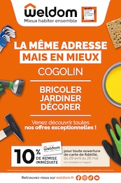 Prospectus Weldom à Grimaud, "LA MÊME ADRESSE MAIS EN MIEUX COGOLIN", 16 pages, 29/04/2026 - 26/05/2026