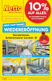 Netto Marken-Discount Prospekt für Delmenhorst mit 4 Seiten Netto Marken-Discount Prospekt für Delmenhorst: "Wiedereröffnung - 10% auf ALLES", 4 Seiten, 27.01.2026 - 31.01.2026