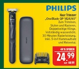 Marktkauf Bautzen - Haar Trimmer OneBlade QP 1424/65 Angebot im Prospekt Haar Trimmer OneBlade QP 1424/65 bei Marktkauf im Bautzen Prospekt für 24,99 €