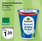 Bio Weidemilch Schlagsahne Angebote von Alnatura bei GLOBUS Hof für 1,39 €