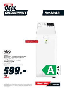 Waschmaschine im aktuellen MediaMarkt Saturn Prospekt (Aalen) Waschmaschine im MediaMarkt Saturn Prospekt "LET'S GO! DEALS GUTSCHEINHEFT" mit 17 Seiten (Aalen)