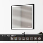 Miroir lumineux noir l.80 x H.75 cm Swann , Tactile, Anti-buée, Variateur - MP GLASS en promo chez Leroy Merlin Angers à 187,00 €
