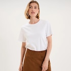 T-shirt manches courtes col rond coton blanc femme à La Halle dans Gassin