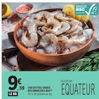 Crevettes crues décongelées ASC en promo à 9,59 € chez E.Leclerc Crevettes crues décongelées ASC dans le catalogue E.Leclerc