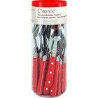 Ménagère 24 pièces Classic Rouge - CARREFOUR HOME en promo chez Carrefour Ménagère 24 pièces Classic Rouge - CARREFOUR HOME dans le catalogue Carrefour