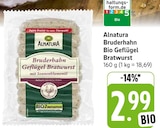 Aktuelles Bruderhahn Bio Geflügel Bratwurst Angebot bei EDEKA in Karlsruhe ab 2,99 €