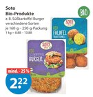 Bio Fertiggerichte im V-Markt Prospekt Bio Süßkartoffel Burger von Soto im aktuellen V-Markt Prospekt für 2,22 €