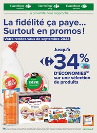 Prospectus Carrefour Proximité "La fidélité ça paye… Surtout en promos !", 11 pages, 01/09/2023 - 30/09/2023