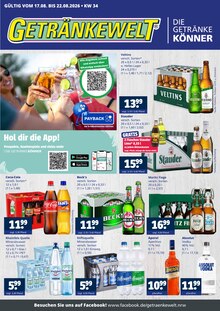 Coca Cola im Getränkewelt Prospekt "DIE GETRÄNKEKÖNNER" mit 4 Seiten (Marl)