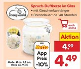 Spruch-Duftkerze im Glas Angebote von Sheepworld bei Netto Marken-Discount Halle für 4,49 €