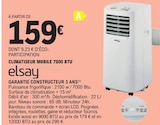 Climatiseur mobile 7000 BTU - ELSAY en promo chez E.Leclerc Aulnay-sous-Bois à 159,00 €